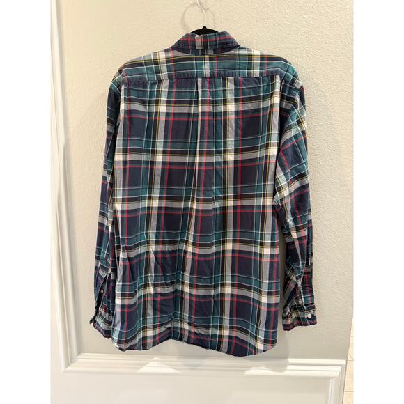 Ralph Lauren Classic Fit Button Up Green Blue Yellow Plaid Shirt Sz XL - Picture 2 of 5
